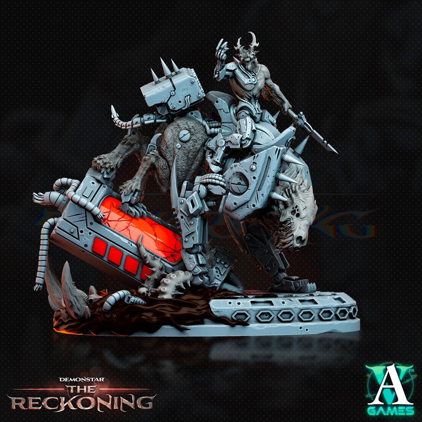 3D Printed Archvillain Games Armari Druraka Riders Demonstar - The Reckoning 28 32mm D&D - 3D Printing Boss 