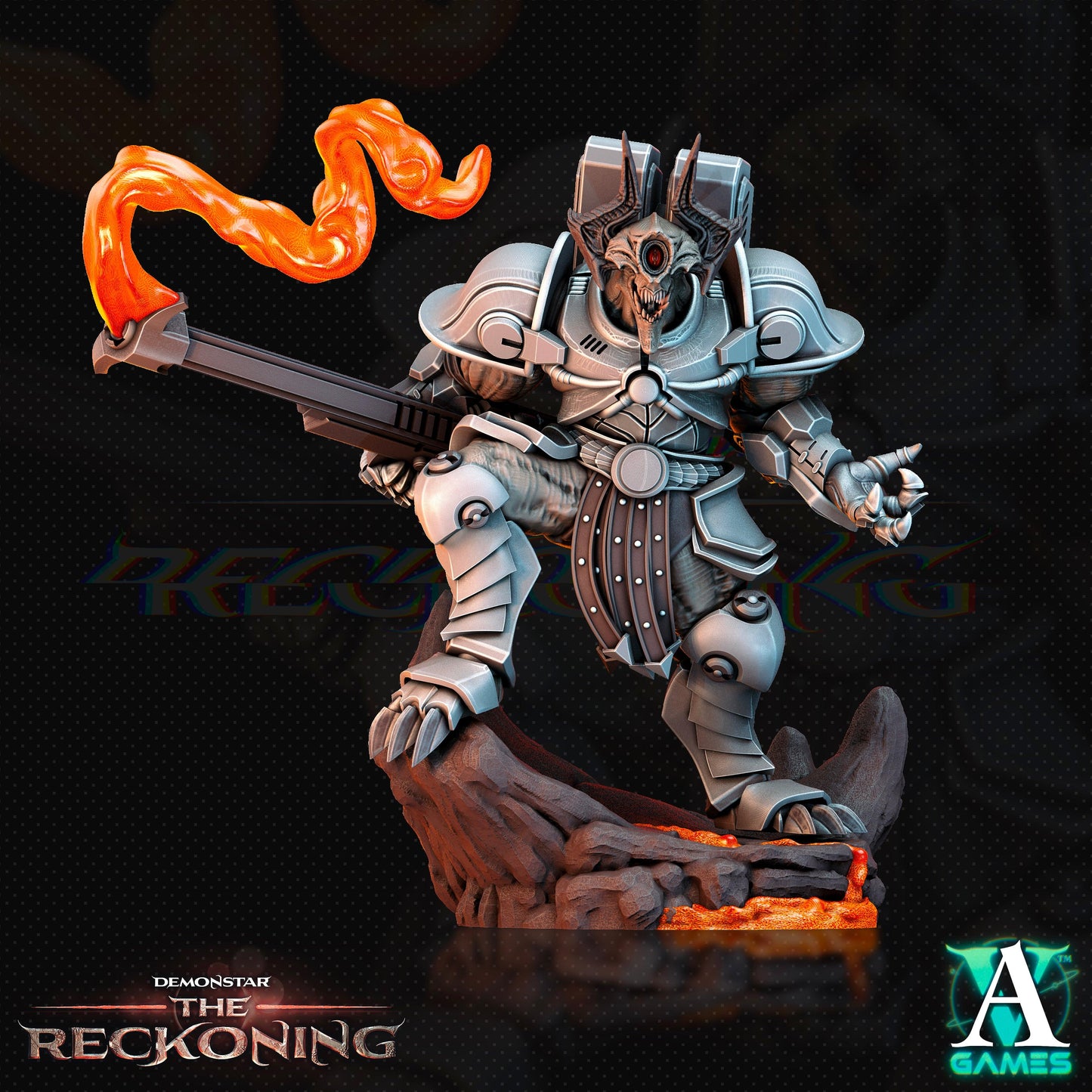 3D Printed Archvillain Games Armari Heavy Infantry Demonstar - The Reckoning 28 32mm D&D - 3D Printing Boss 