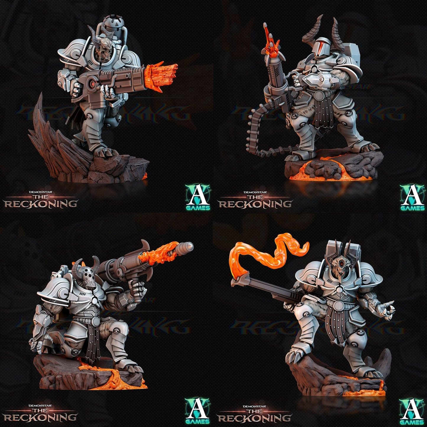 3D Printed Archvillain Games Armari Heavy Infantry Demonstar - The Reckoning 28 32mm D&D - 3D Printing Boss 