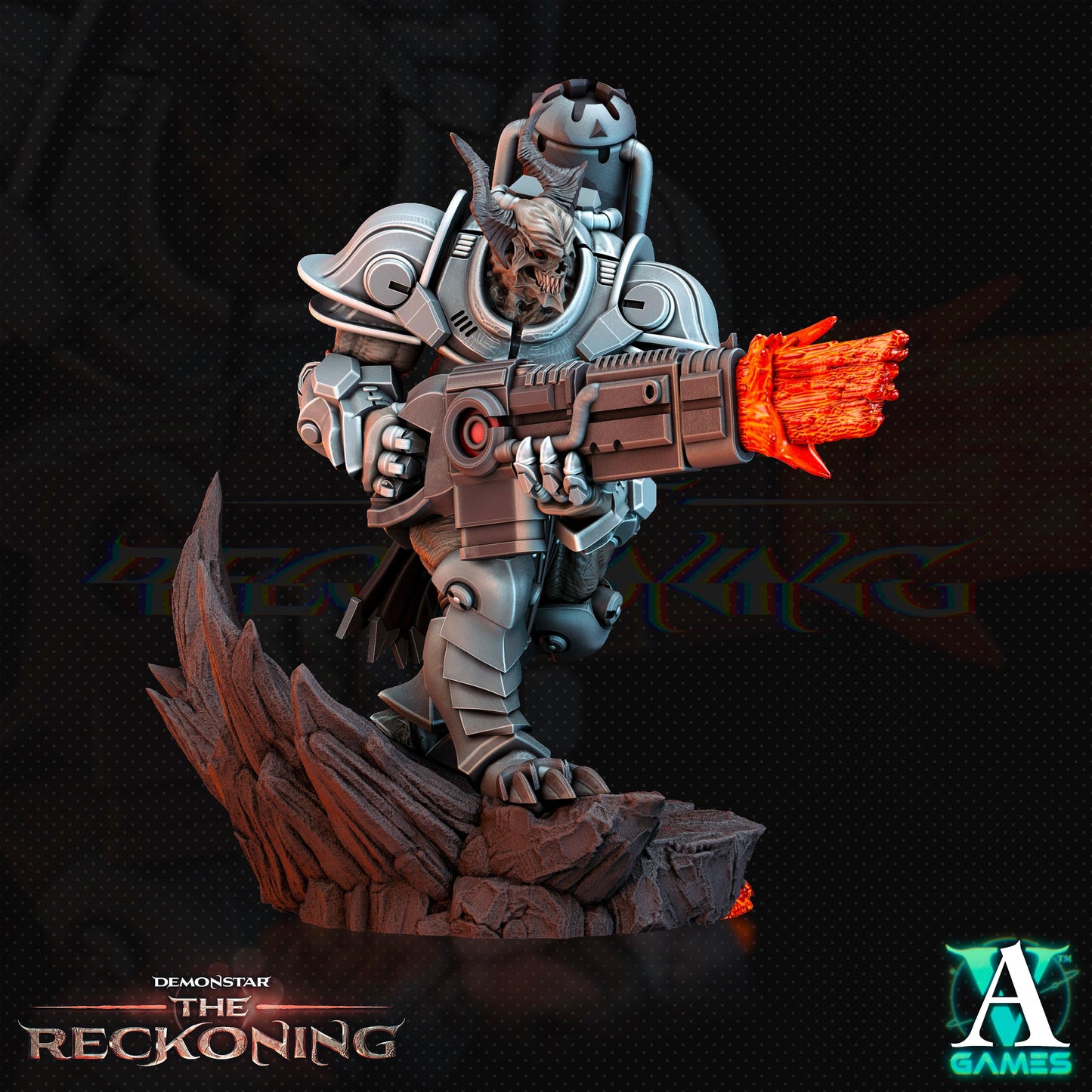 3D Printed Archvillain Games Armari Heavy Infantry Demonstar - The Reckoning 28 32mm D&D - 3D Printing Boss 