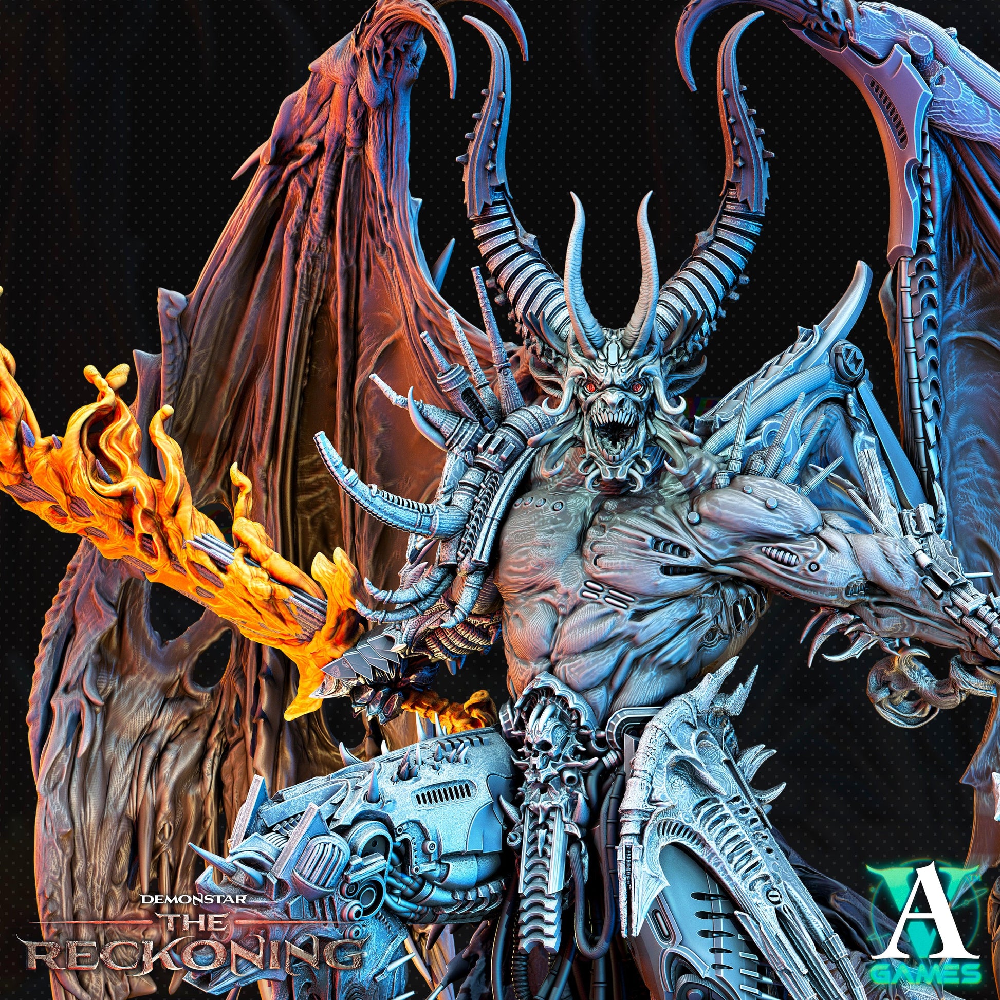 3D Printed Archvillain Games Armaros Galactic Chaoslord Demonstar - The Reckoning 28 32mm D&D - 3D Printing Boss 