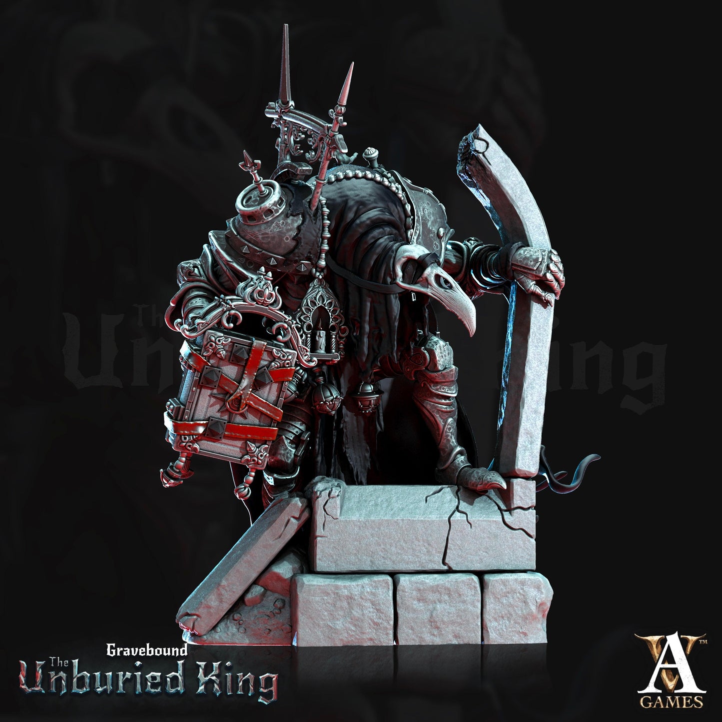 3D Printed Archvillain Games Fulgor Mortis - Gravebound The Unburied King 28 32mm D&D - 3D Printing Boss 
