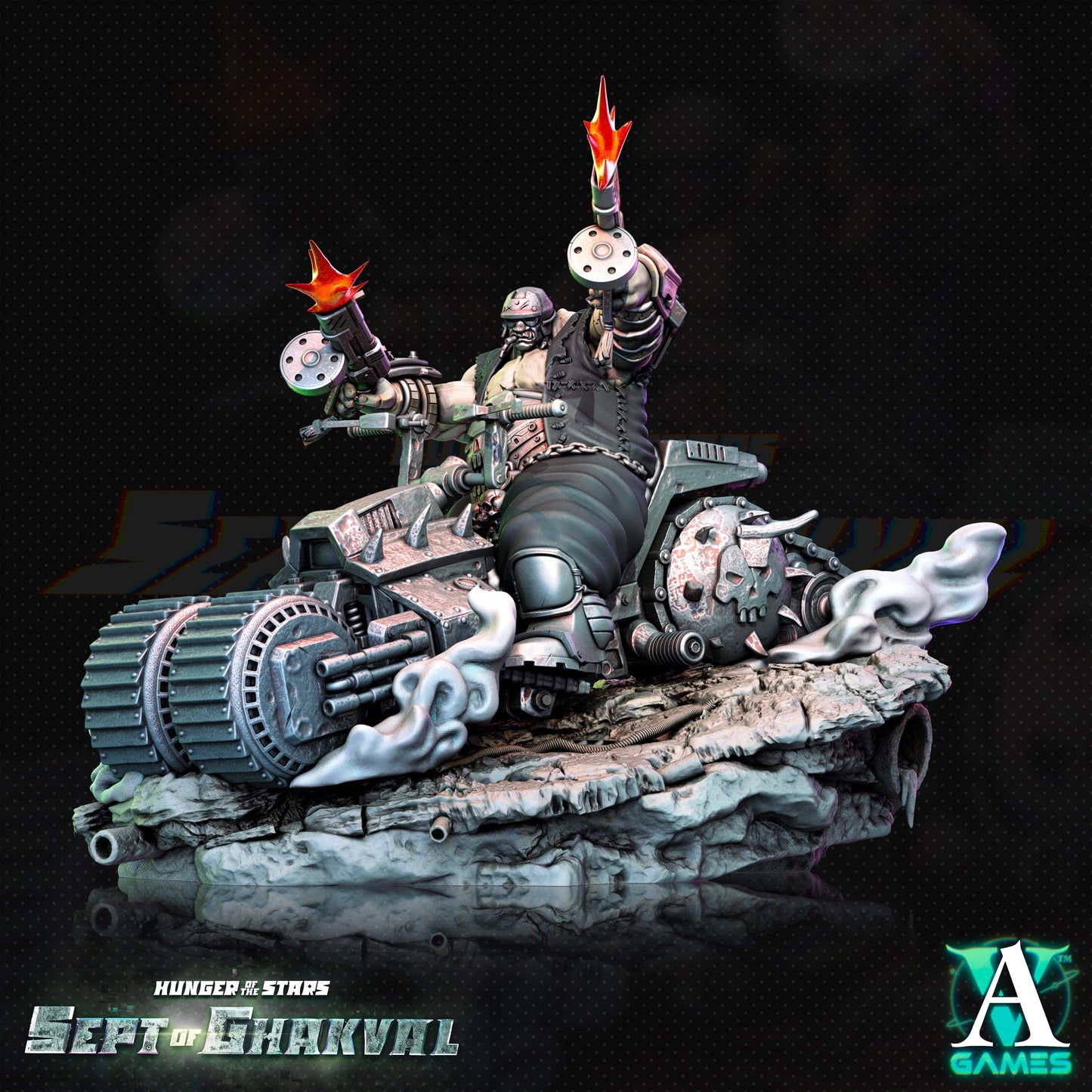3D Printed Archvillain Games Ghakval Bikers Hunger of the Stars 28 32mm D&D - 3D Printing Boss 