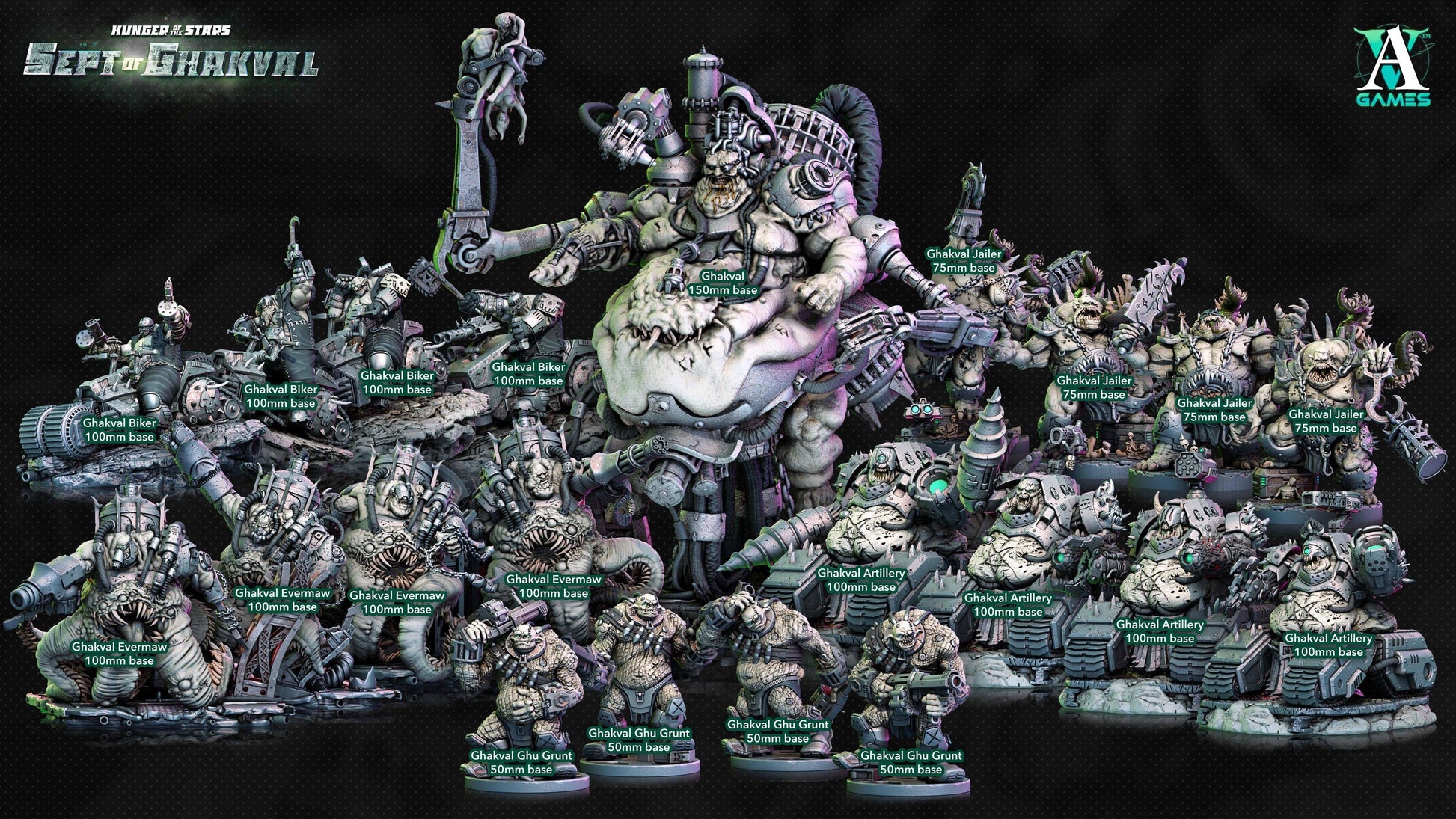 3D Printed Archvillain Games Ghakval Bikers Hunger of the Stars 28 32mm D&D - 3D Printing Boss 