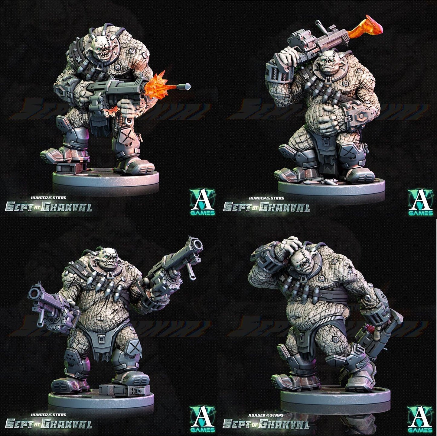 3D Printed Archvillain Games Ghakval Ghu Grunts Hunger of the Stars 28 32mm D&D - 3D Printing Boss 
