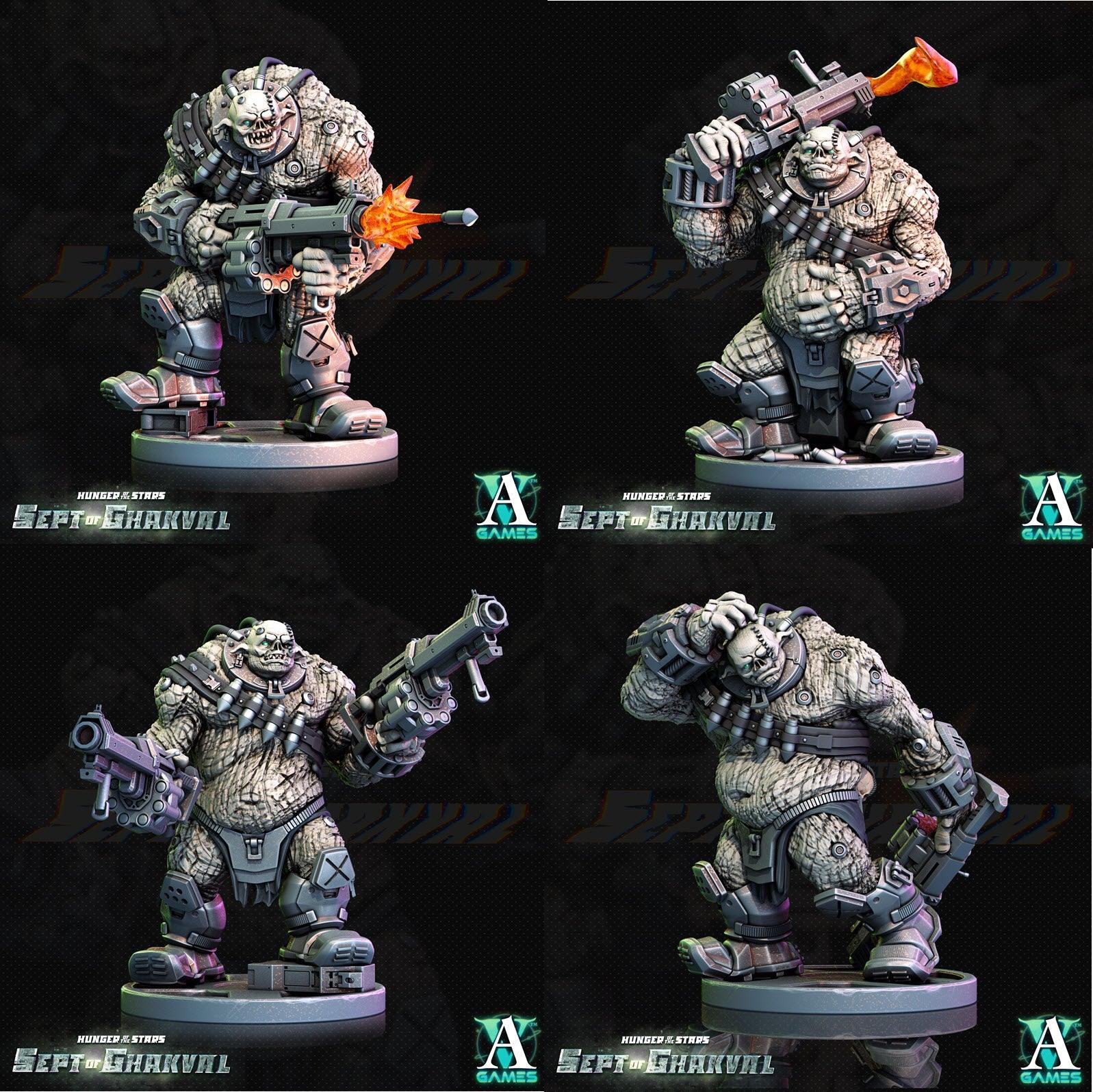 3D Printed Archvillain Games Ghakval Ghu Grunts Hunger of the Stars 28 32mm D&D - 3D Printing Boss 