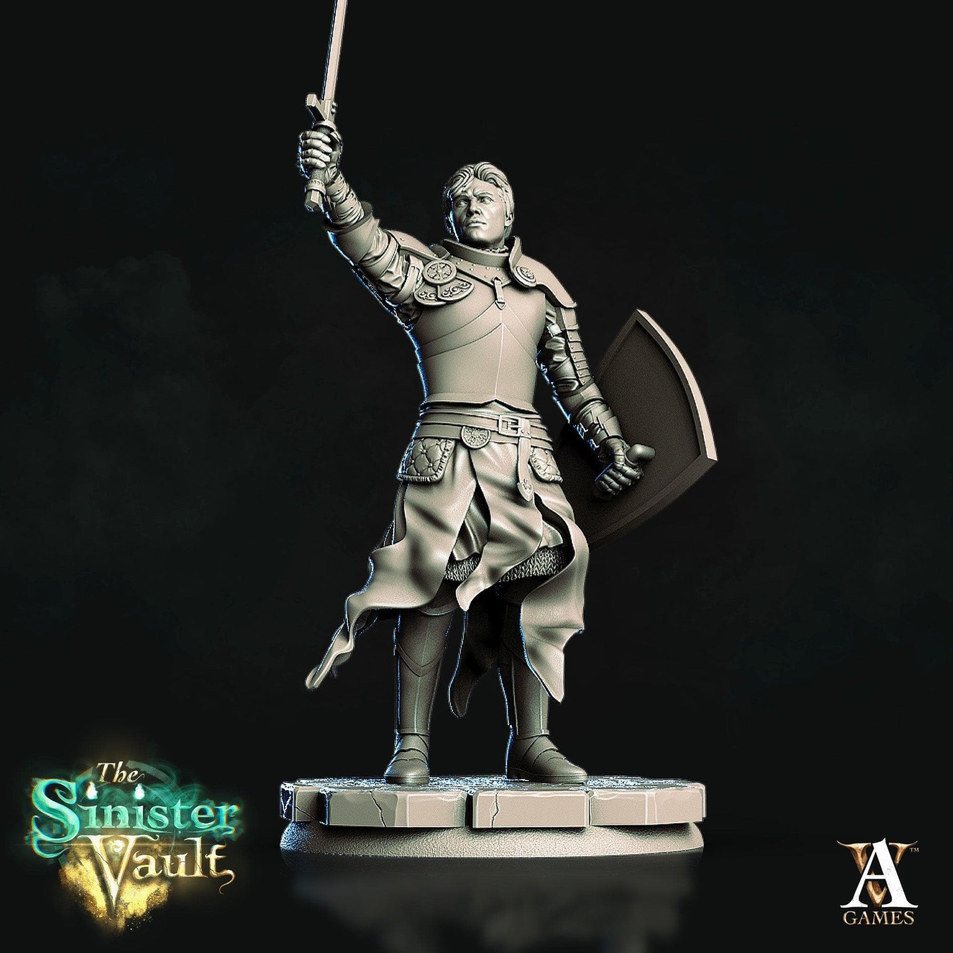 3D Printed Archvillain Games Gharl the Fighter The Sinister Vault 28 32mm D&D - 3D Printing Boss 