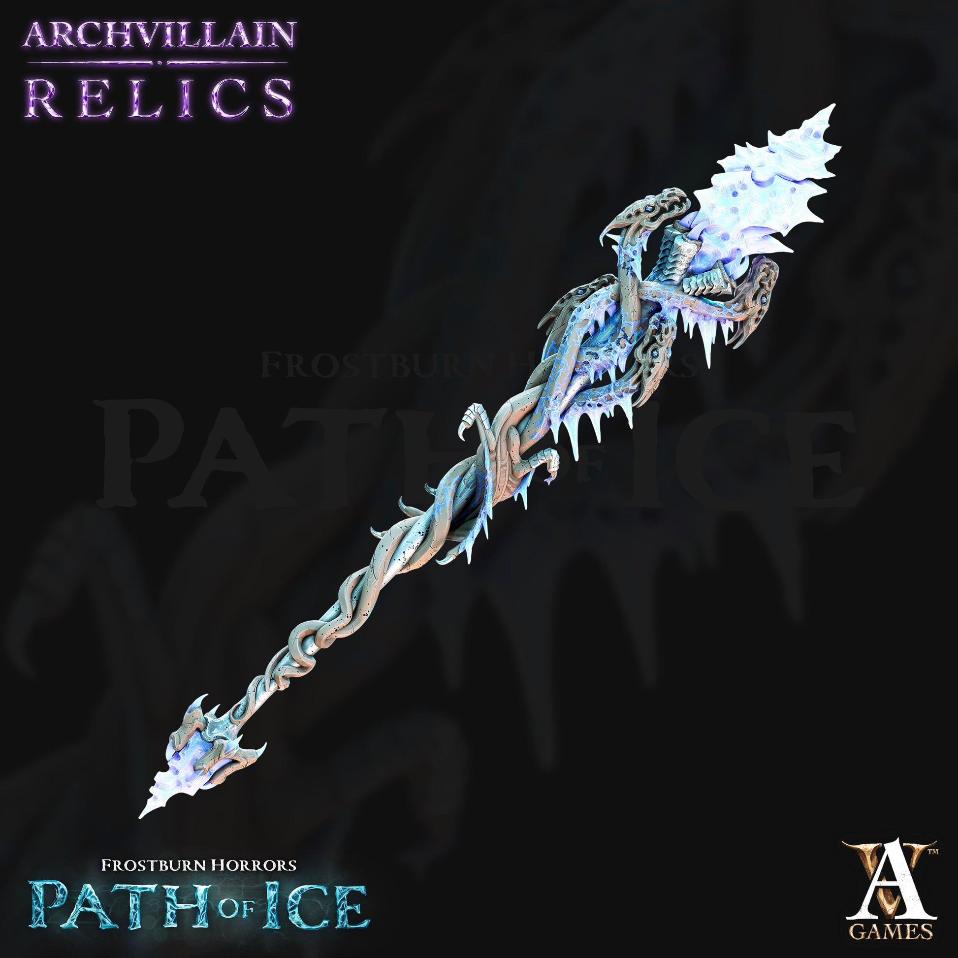 3D Printed Archvillain Games Icewyrm Wand Frostburn Horrors - Path of Ice 28 32mm D&D - 3D Printing Boss 