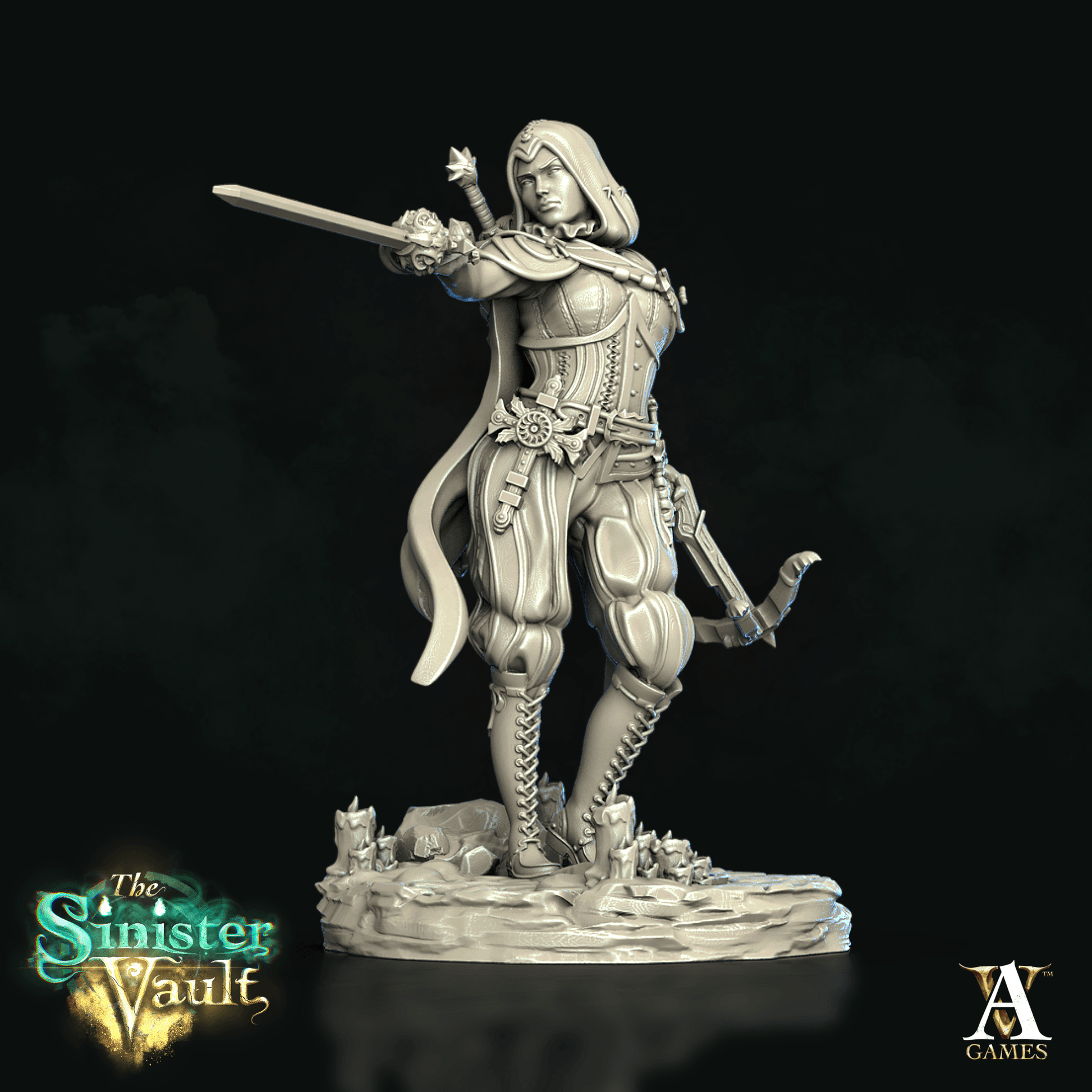 3D Printed Archvillain Games Isabetta of the Dawn Ranger The Sinister Vault 28 32mm D&D - 3D Printing Boss 
