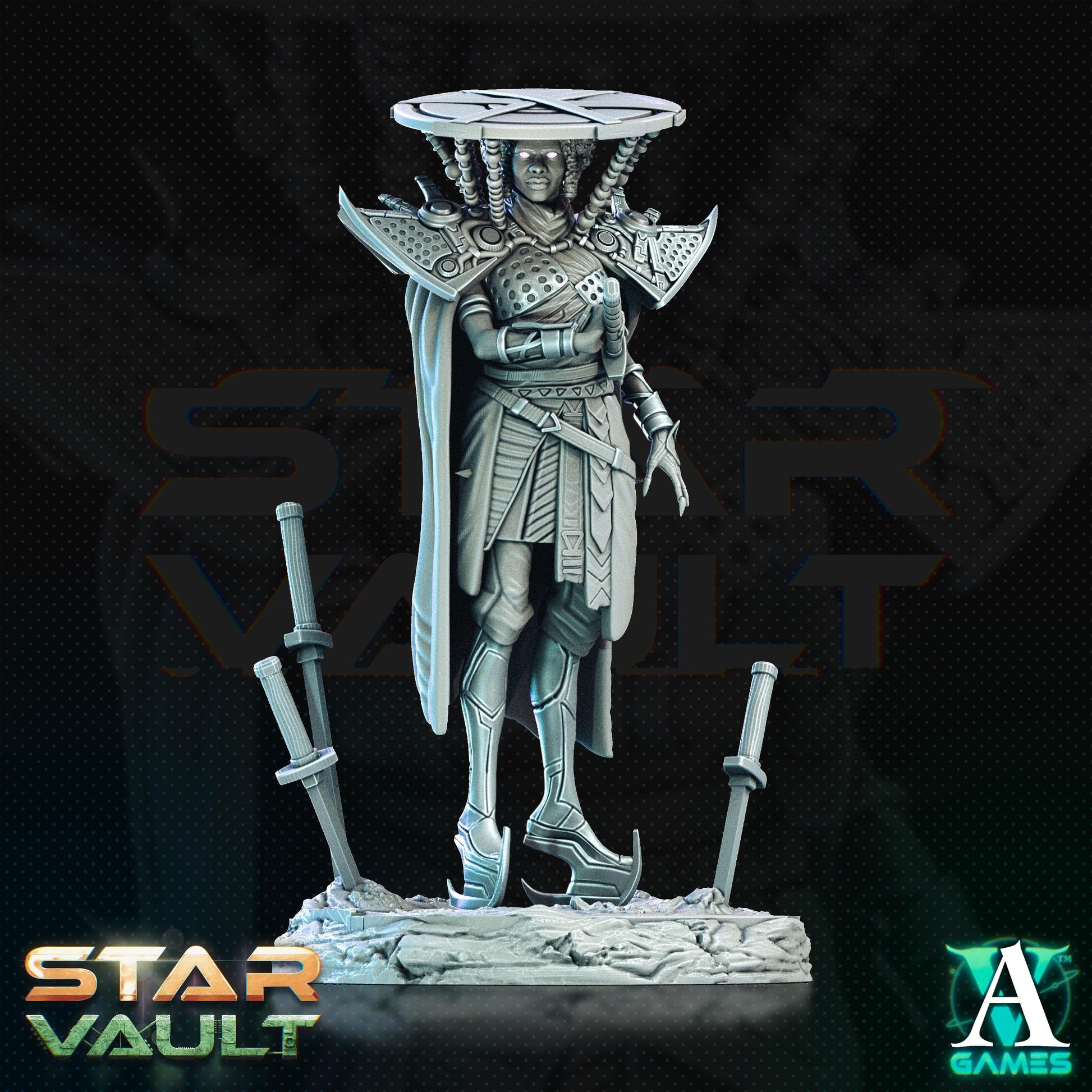 3D Printed Archvillain Games Kaela Ishida Envoy The Star Vault 28 32mm D&D - 3D Printing Boss 