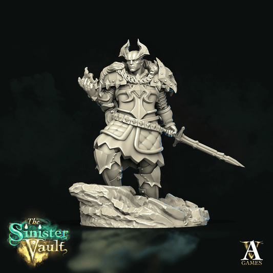 3D Printed Archvillain Games Kalineas the Broken Death Knight The Sinister Vault 28 32mm D&D - 3D Printing Boss 