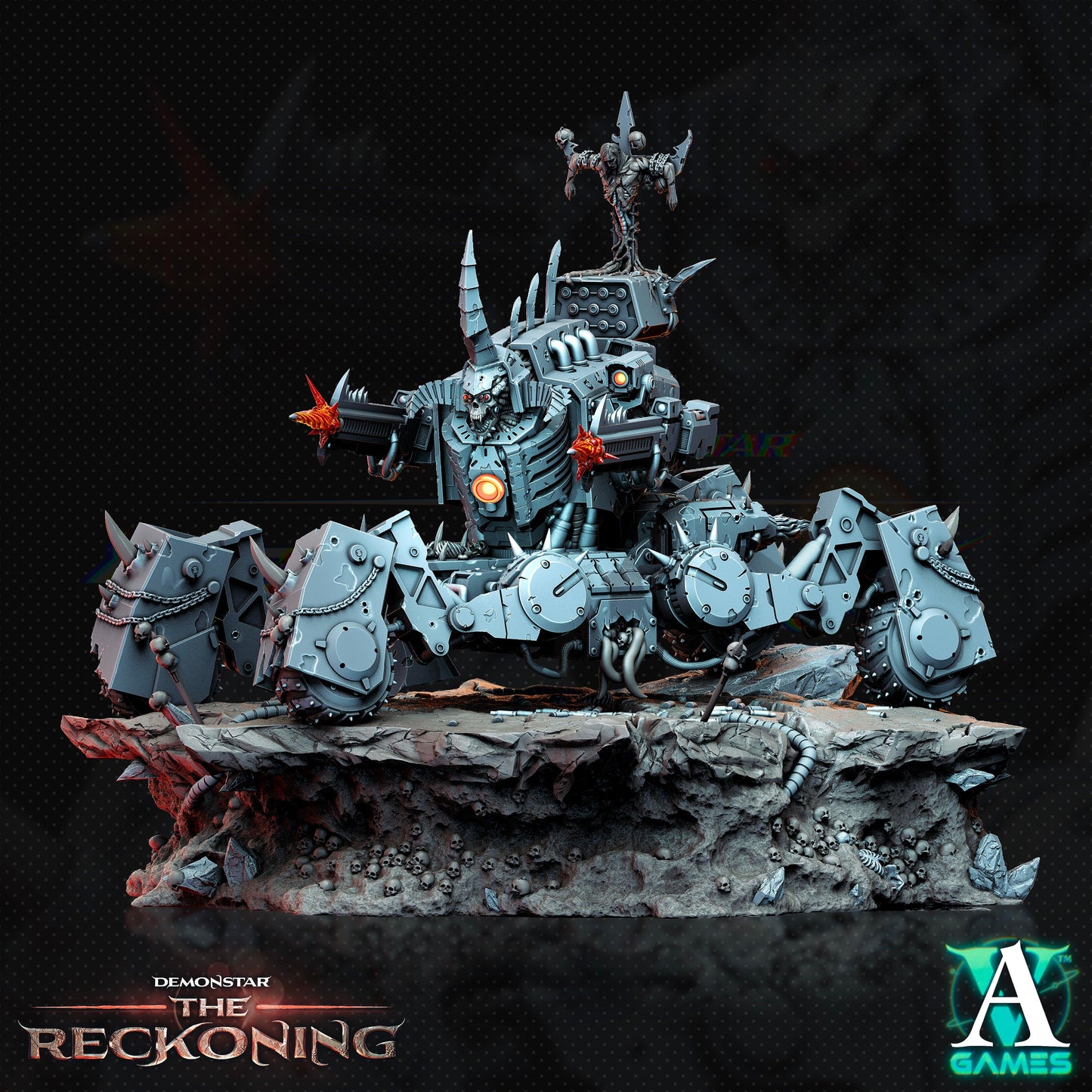 3D Printed Archvillain Games Kaus Chaosbred Dreadnaught Demonstar - The Reckoning 28 32mm D&D - 3D Printing Boss 