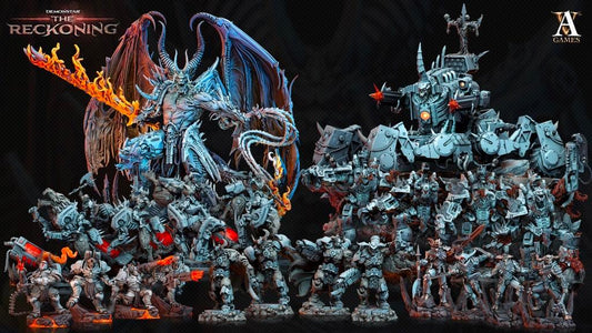 3D Printed Archvillain Games Kaus Chaosbred Dreadnaught Demonstar - The Reckoning 28 32mm D&D - 3D Printing Boss 