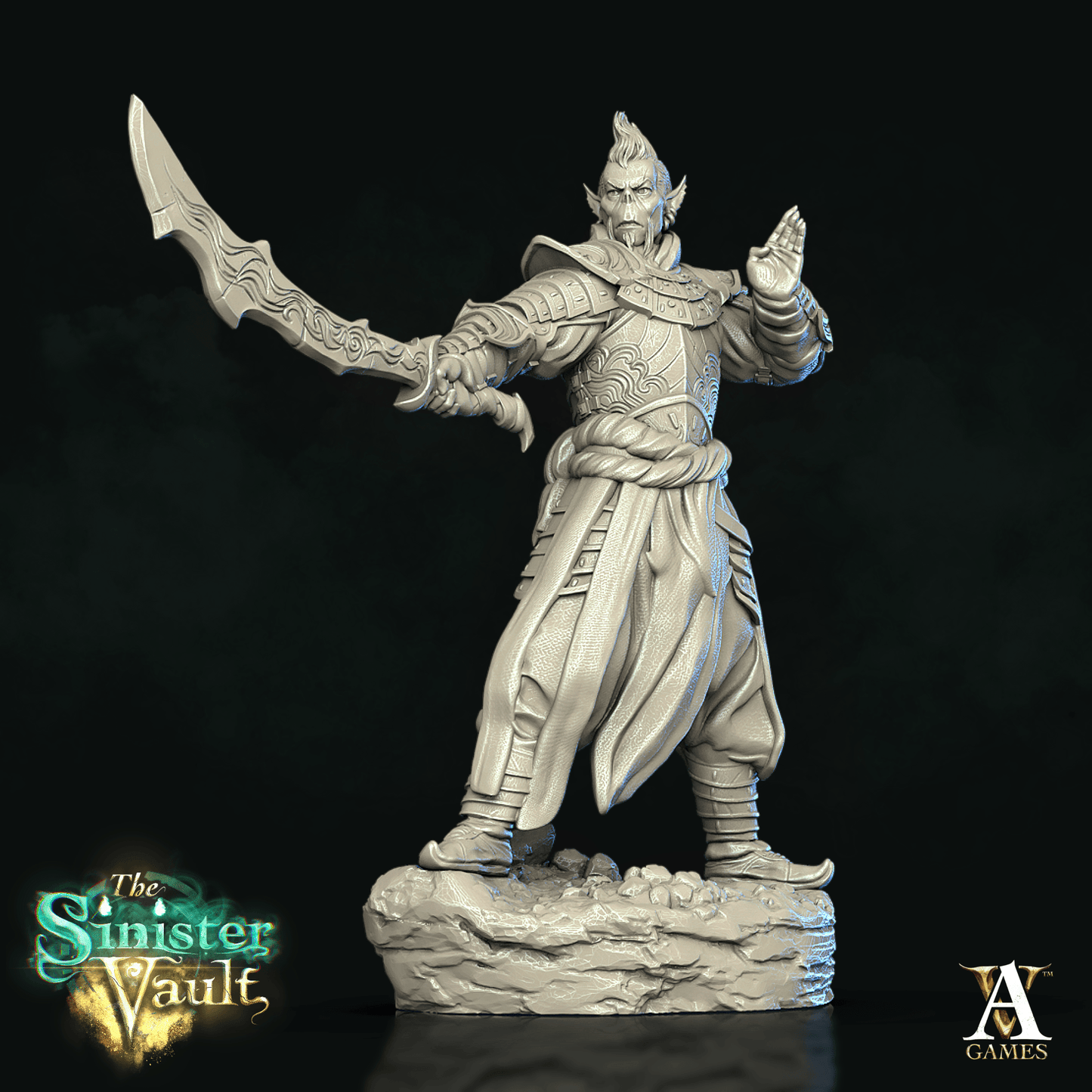 3D Printed Archvillain Games Khadan Gith Swordmaster The Sinister Vault 28 32mm D&D - 3D Printing Boss 