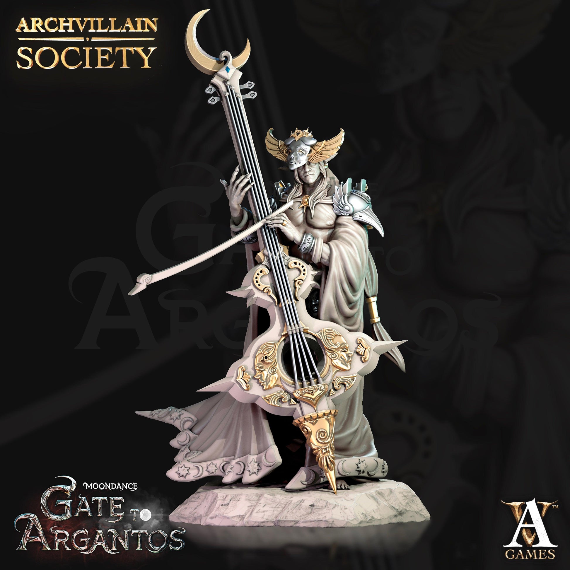3D Printed Archvillain Games Merindel Silvercloud - Moontouched Bard Moondance - Gate to Argantos 28 32mm D&D - 3D Printing Boss 
