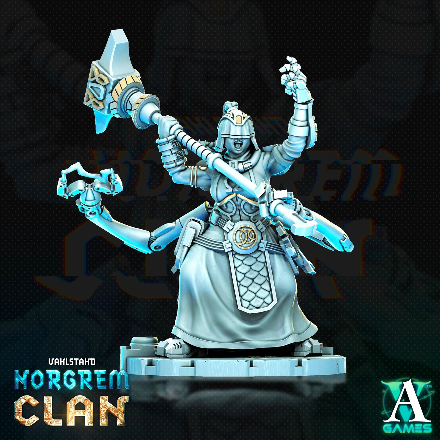 3D Printed Archvillain Games Norgrem Gempriestesses Vahlstahd - Norgrem Clan 28 32mm D&D - 3D Printing Boss 