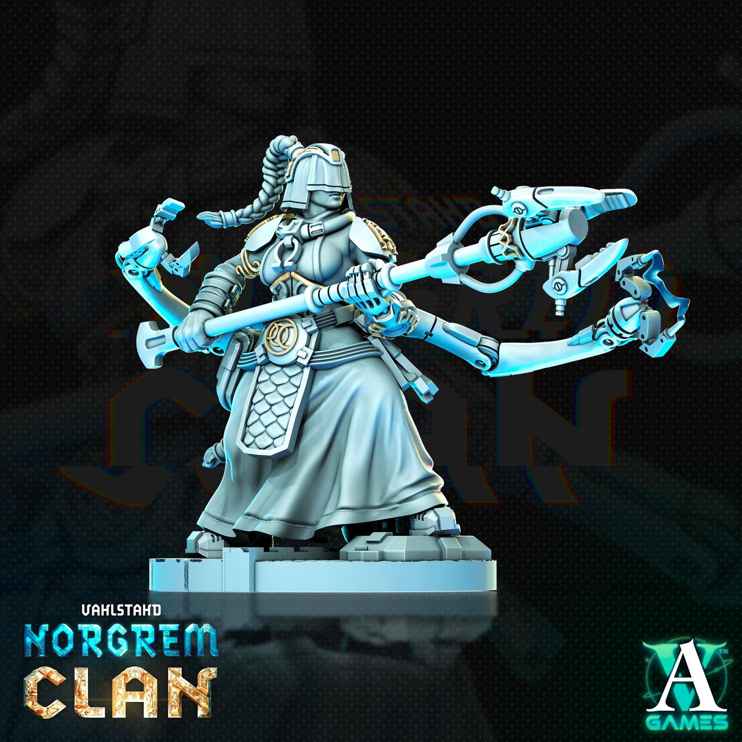 3D Printed Archvillain Games Norgrem Gempriestesses Vahlstahd - Norgrem Clan 28 32mm D&D - 3D Printing Boss 