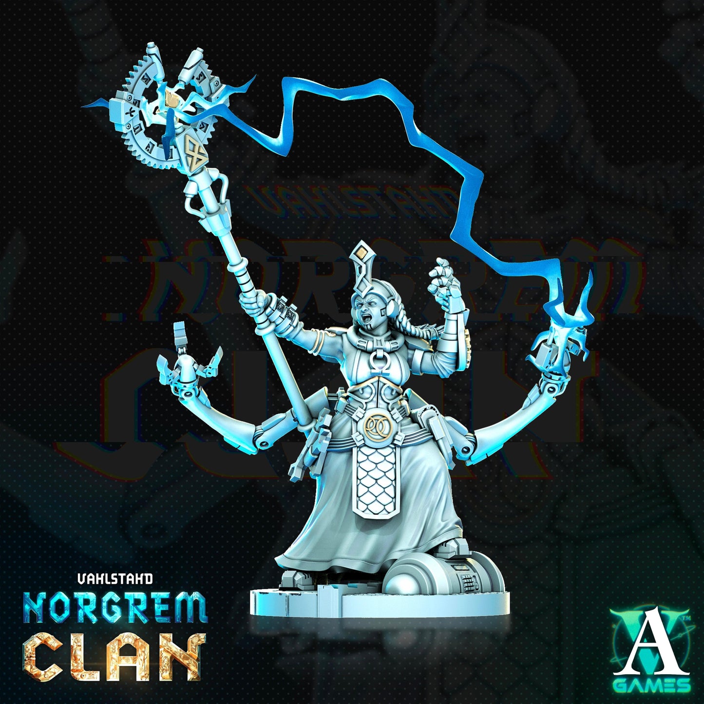 3D Printed Archvillain Games Norgrem Gempriestesses Vahlstahd - Norgrem Clan 28 32mm D&D - 3D Printing Boss 