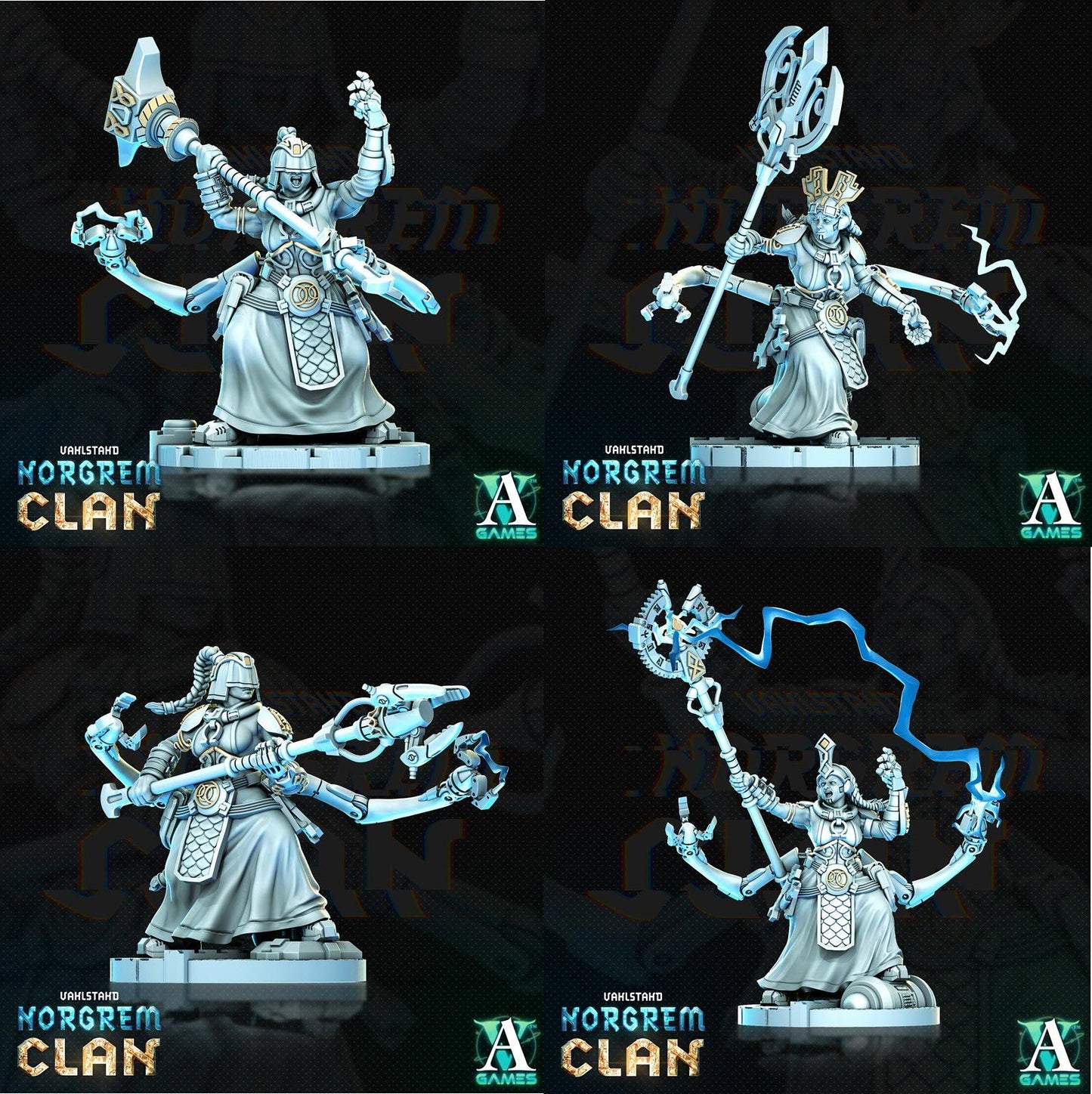 3D Printed Archvillain Games Norgrem Gempriestesses Vahlstahd - Norgrem Clan 28 32mm D&D - 3D Printing Boss 