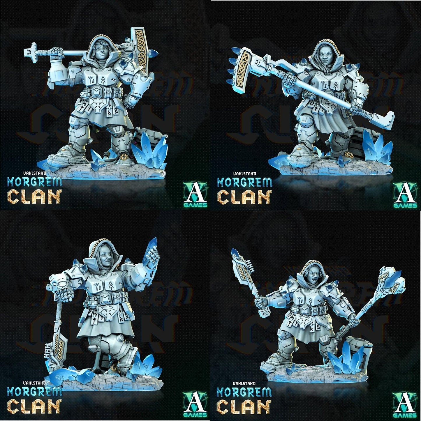 3D Printed Archvillain Games Norgrem Gemsourcers Vahlstahd - Norgrem Clan 28 32mm D&D - 3D Printing Boss 