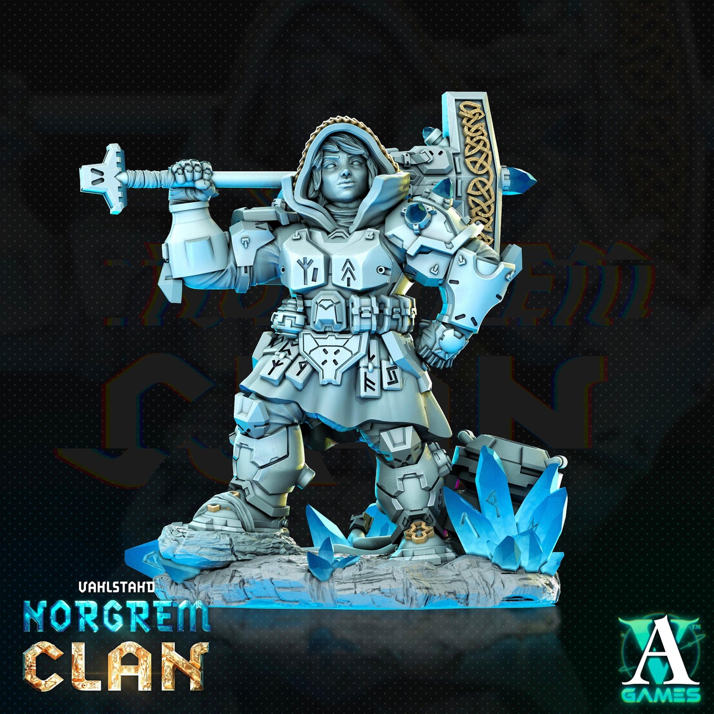 3D Printed Archvillain Games Norgrem Gemsourcers Vahlstahd - Norgrem Clan 28 32mm D&D - 3D Printing Boss 