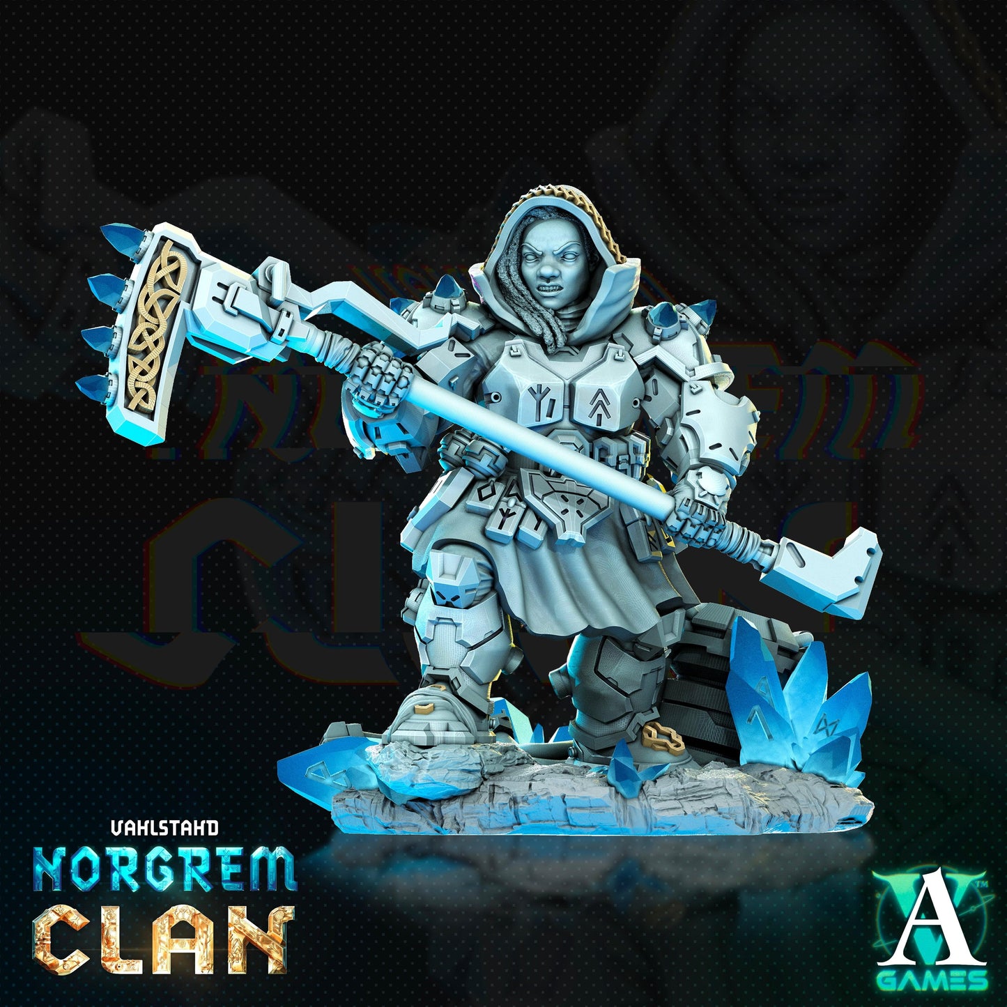 3D Printed Archvillain Games Norgrem Gemsourcers Vahlstahd - Norgrem Clan 28 32mm D&D - 3D Printing Boss 