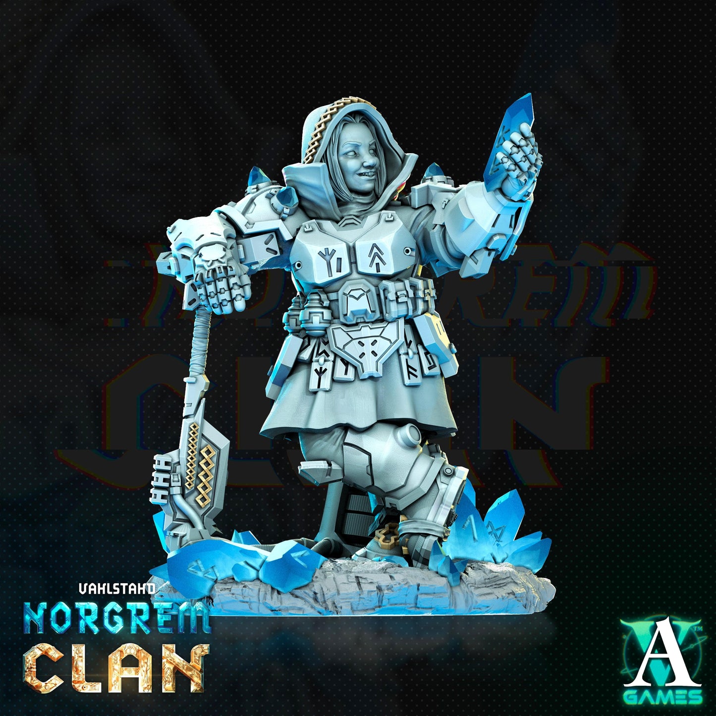 3D Printed Archvillain Games Norgrem Gemsourcers Vahlstahd - Norgrem Clan 28 32mm D&D - 3D Printing Boss 