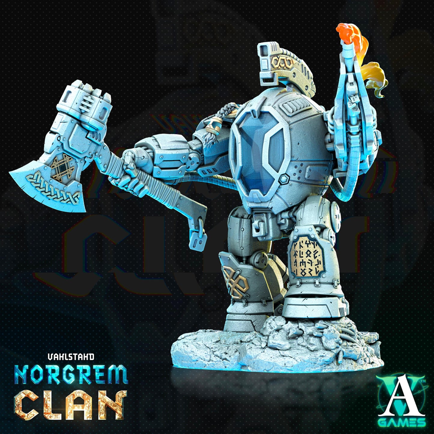 3D Printed Archvillain Games Norgrem Ironclads Vahlstahd - Norgrem Clan 28 32mm D&D - 3D Printing Boss 