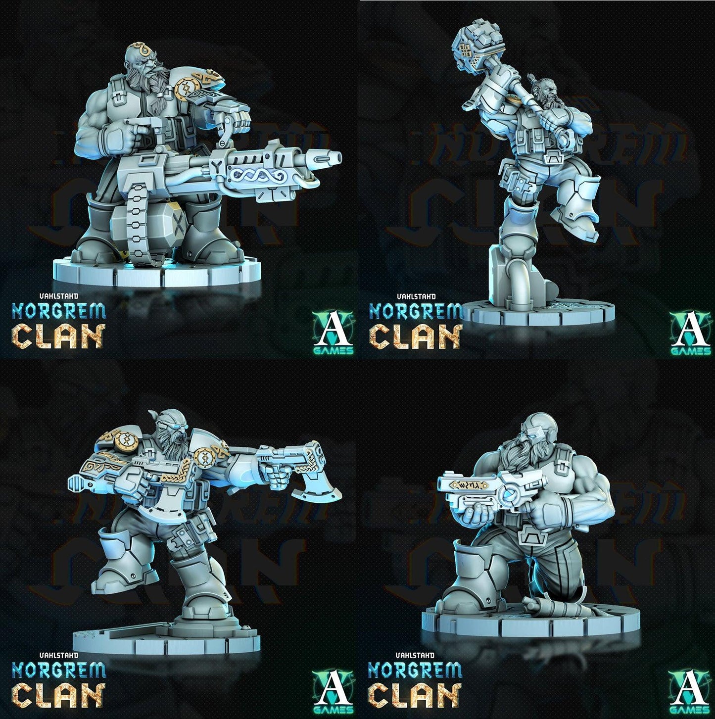3D Printed Archvillain Games Norgrem Raiders Vahlstahd - Norgrem Clan 28 32mm D&D - 3D Printing Boss 
