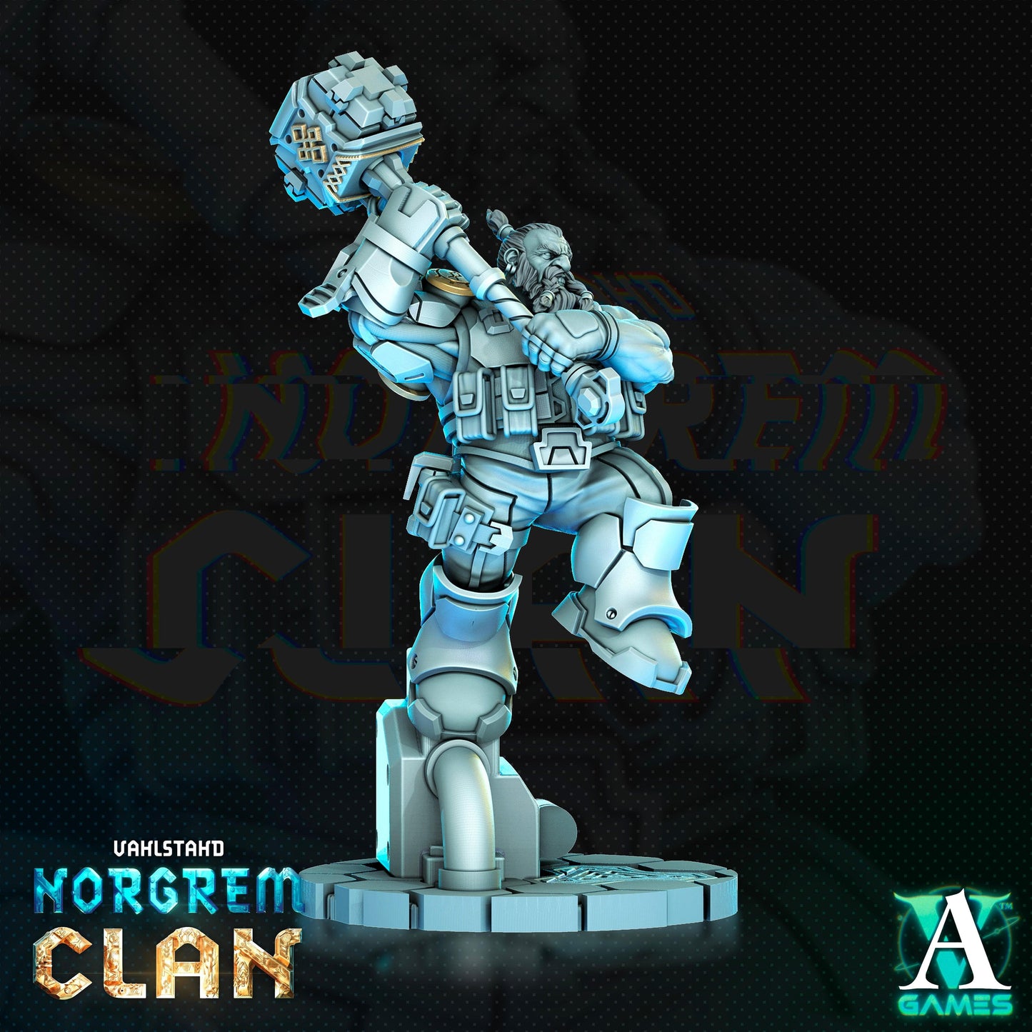 3D Printed Archvillain Games Norgrem Raiders Vahlstahd - Norgrem Clan 28 32mm D&D - 3D Printing Boss 