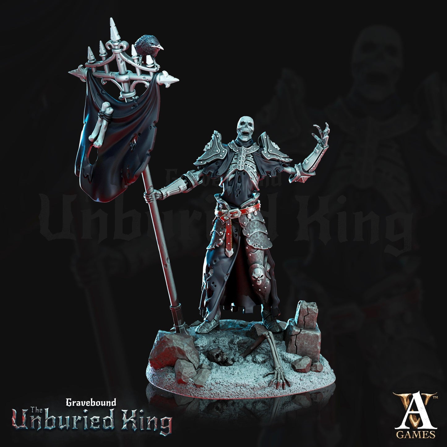 3D Printed Archvillain Games Ossefacti- Gravebound The Unburied King 28 32mm D&D - 3D Printing Boss 