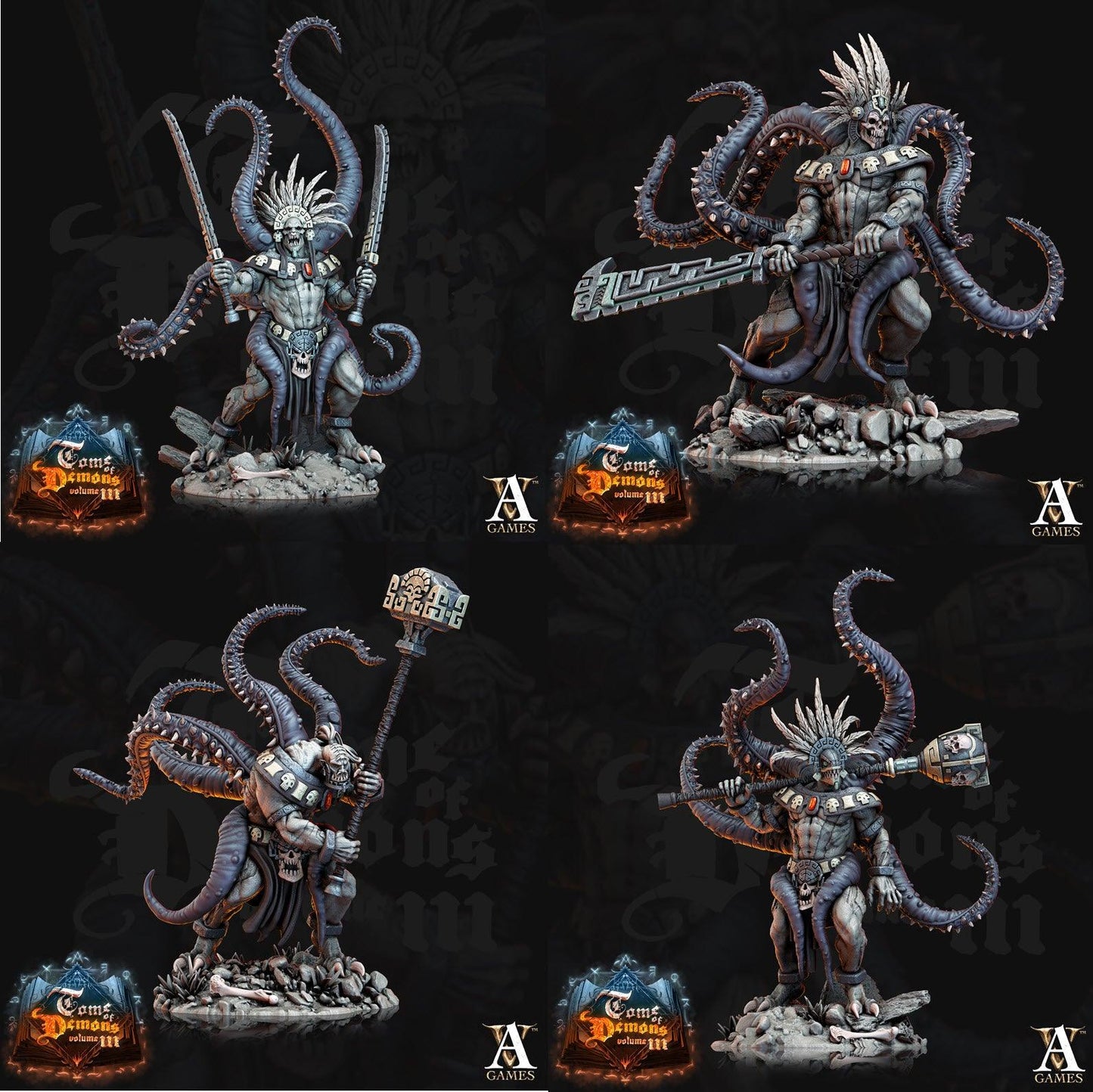 3D Printed Archvillain Games Qyintakla Abominations Tome of Demons 28 32mm D&D - 3D Printing Boss 