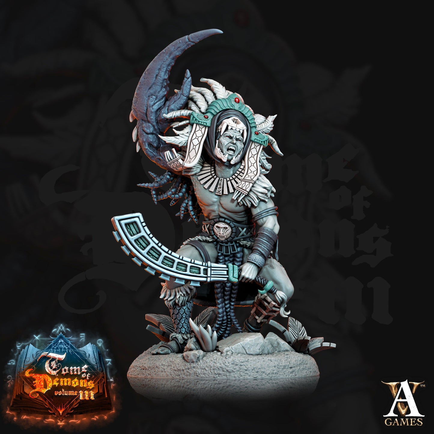 3D Printed Archvillain Games Qyintakla Corrupted Hunters Tome of Demons 28 32mm D&D - 3D Printing Boss 