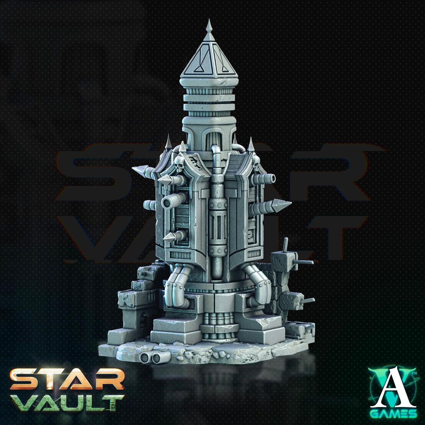 3D Printed Archvillain Games Sci-Fi Diorama The Star Vault 28 32mm D&D - 3D Printing Boss 