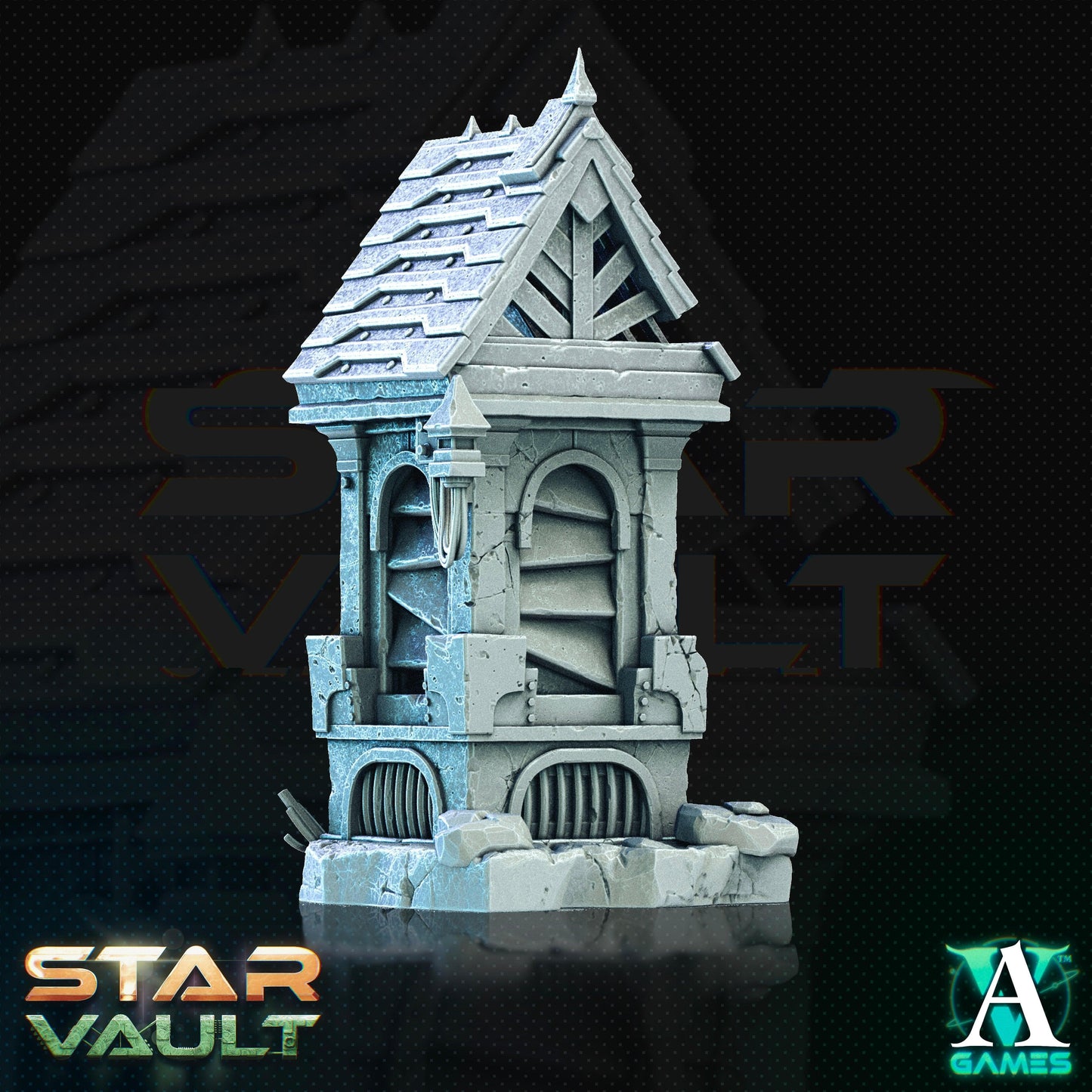 3D Printed Archvillain Games Sci-Fi Diorama The Star Vault 28 32mm D&D - 3D Printing Boss 