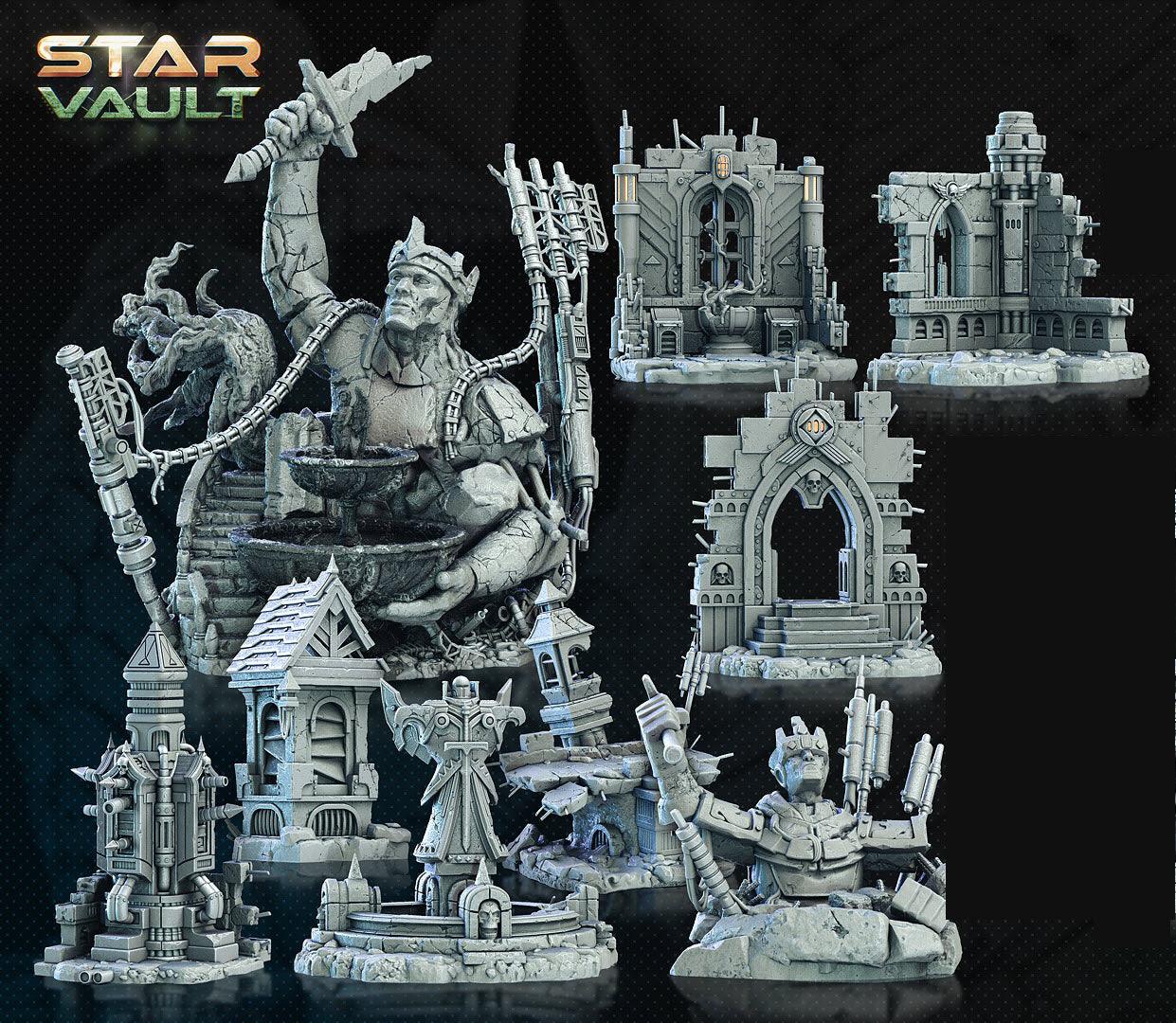 3D Printed Archvillain Games Sci-Fi Diorama The Star Vault 28 32mm D&D - 3D Printing Boss 