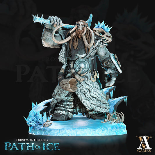 3D Printed Archvillain Games Soturi Herdlord of the Mammuti Frostburn Horrors - Path of Ice 28 32mm D&D - 3D Printing Boss 
