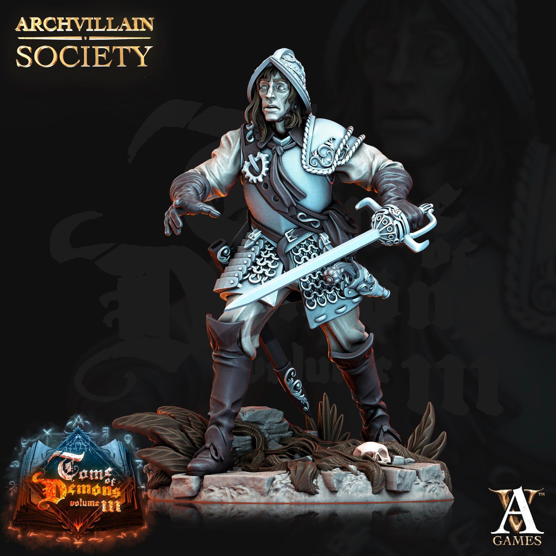 3D Printed Archvillain Games Stefan Leroux Haunted Guardsman Society Vol. XIX 28 32mm D&D - 3D Printing Boss 