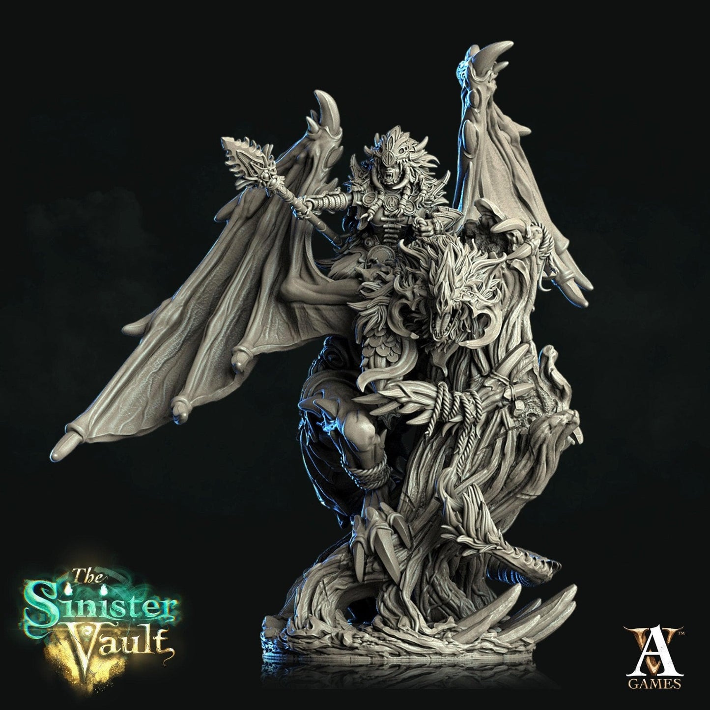 3D Printed Archvillain Games Torgrasyl Draketh Champion The Sinister Vault 28 32mm D&D - 3D Printing Boss 