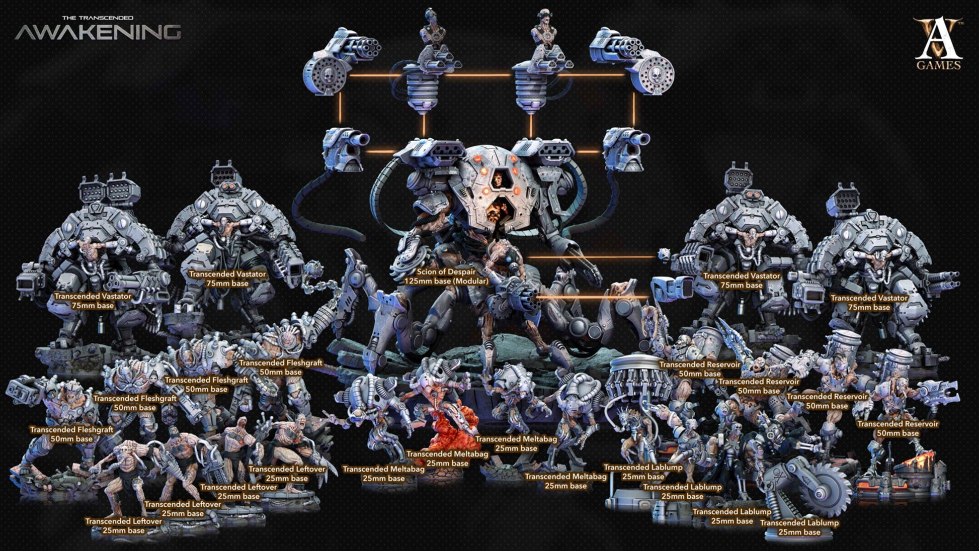 3D Printed Archvillain Games Trancended Vastators - The Transcended 28 32mm D&D - 3D Printing Boss 