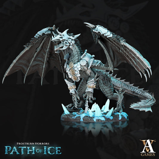3D Printed Archvillain Games Valkoinen Blizzard Dragon Frostburn Horrors - Path of Ice 28 32mm D&D - 3D Printing Boss 