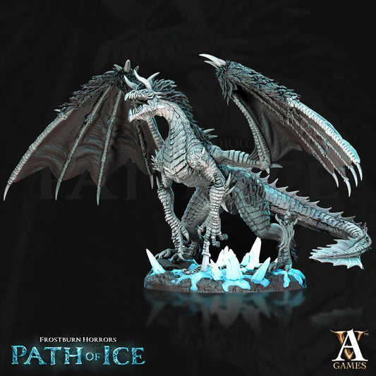 3D Printed Archvillain Games Valkoinen Blizzard Dragon Frostburn Horrors - Path of Ice 28 32mm D&D - 3D Printing Boss 