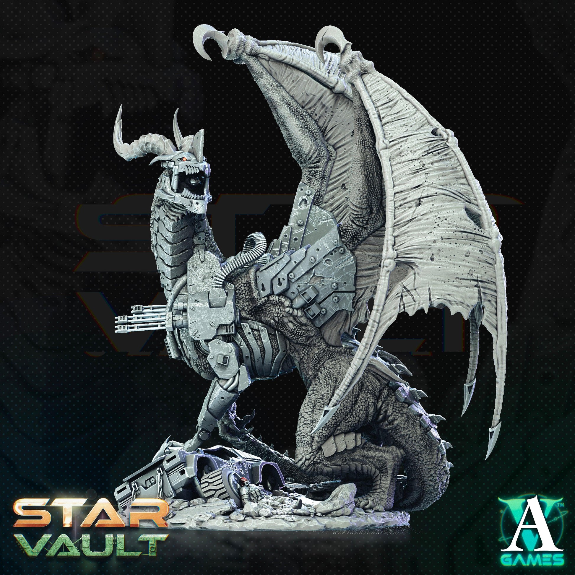 3D Printed Archvillain Games Xarga Galactic Tyrant The Star Vault 28 32mm D&D - 3D Printing Boss 