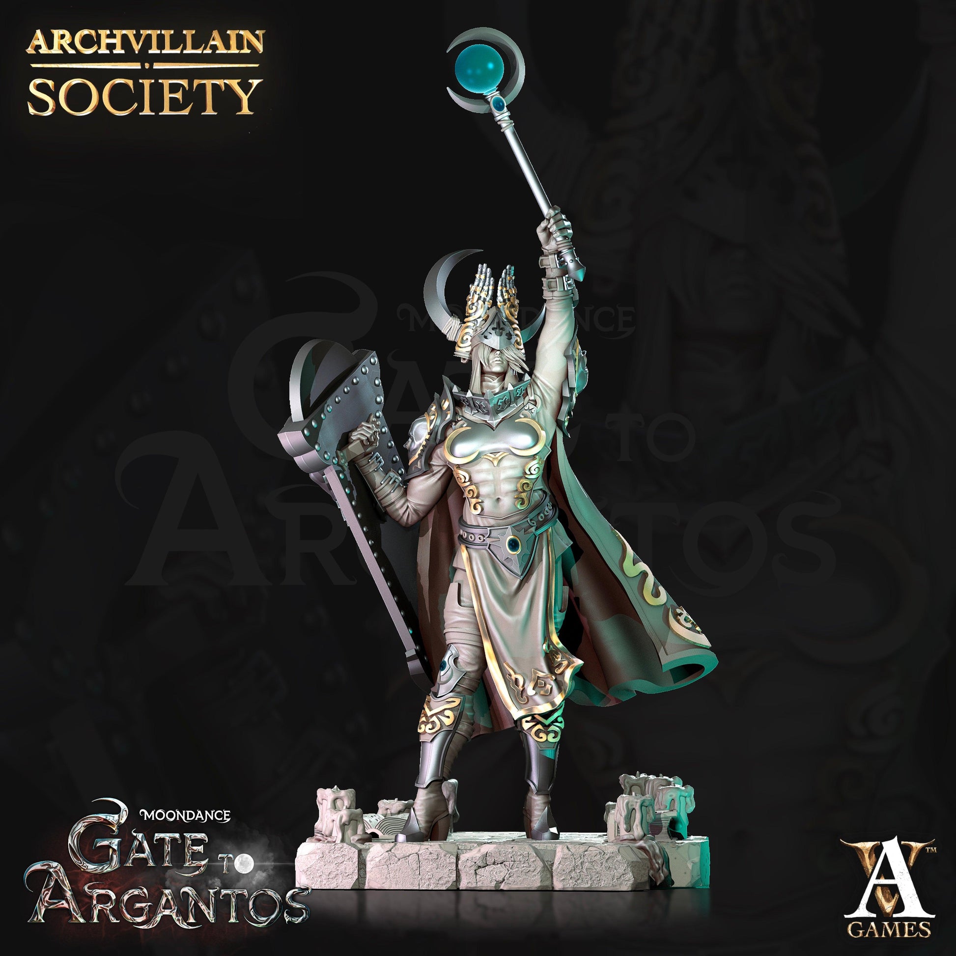 3D Printed Archvillain Games Zinnia Hammond - Warpriest of Celadren Moondance - Gate to Argantos 28 32mm D&D - 3D Printing Boss 
