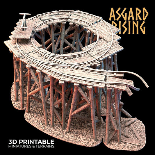 3D Printed Asgard Rising Advanced Dwarven Mines Underground Railroad 28mm - 32mm - 3D Printing Boss 