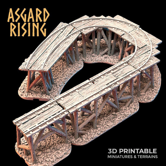 3D Printed Asgard Rising Advanced Dwarven Mines Underground Railroad 28mm - 32mm - 3D Printing Boss 