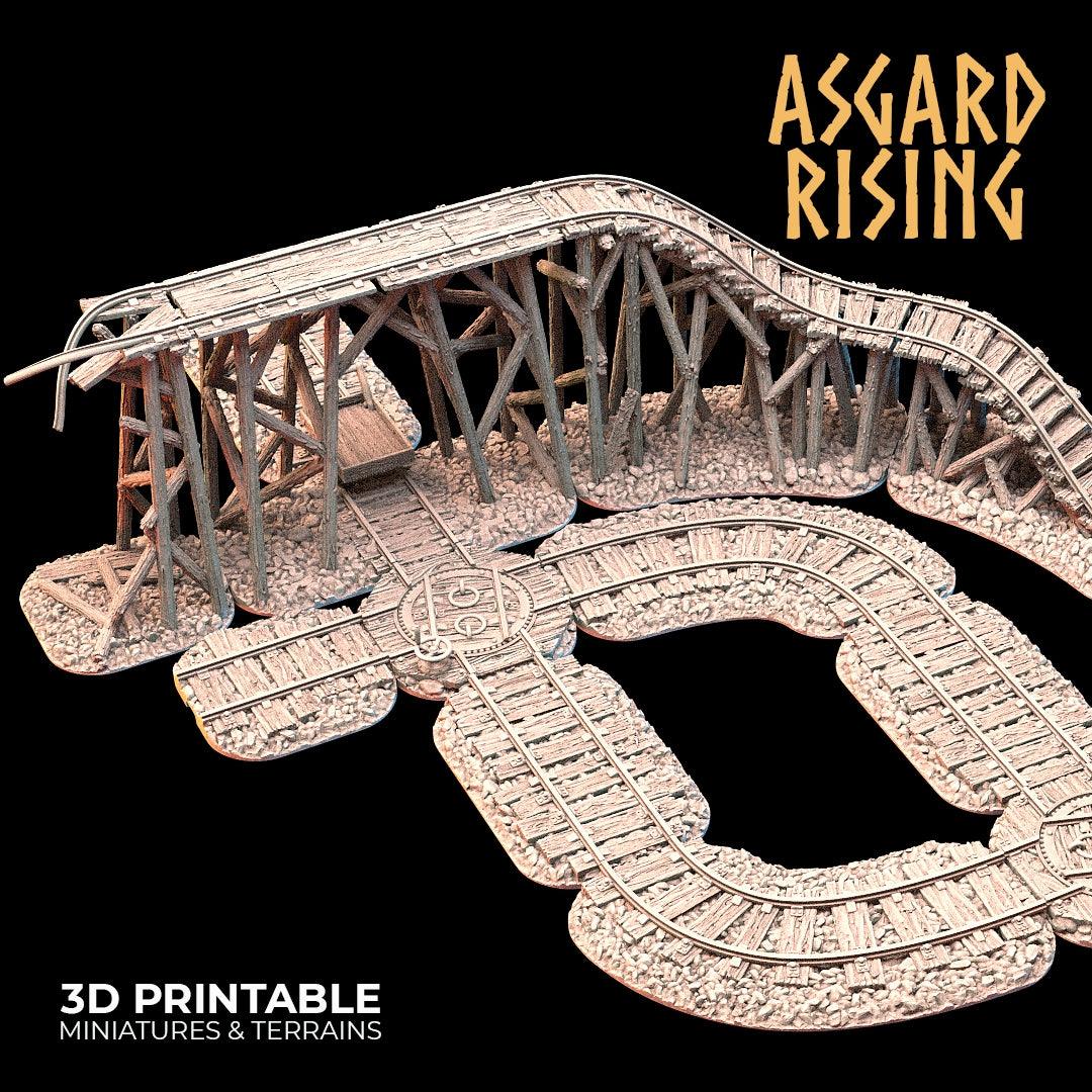 3D Printed Asgard Rising Advanced Dwarven Mines Underground Railroad 28mm - 32mm - 3D Printing Boss 