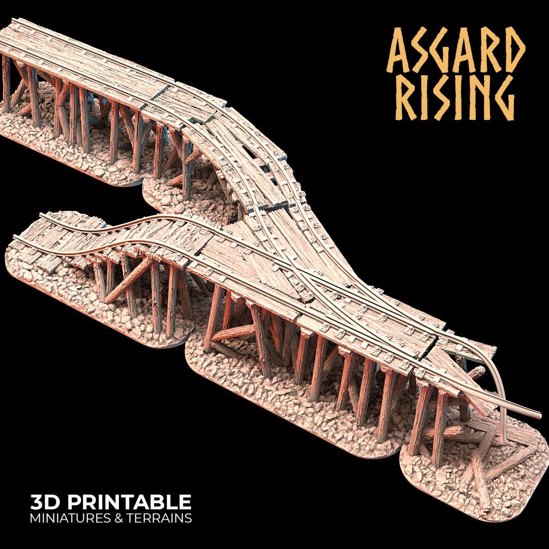3D Printed Asgard Rising Advanced Dwarven Mines Underground Railroad 28mm - 32mm - 3D Printing Boss 