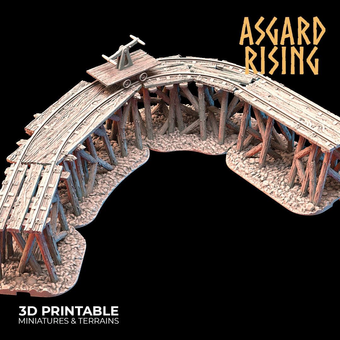 3D Printed Asgard Rising Advanced Dwarven Mines Underground Railroad 28mm - 32mm - 3D Printing Boss 