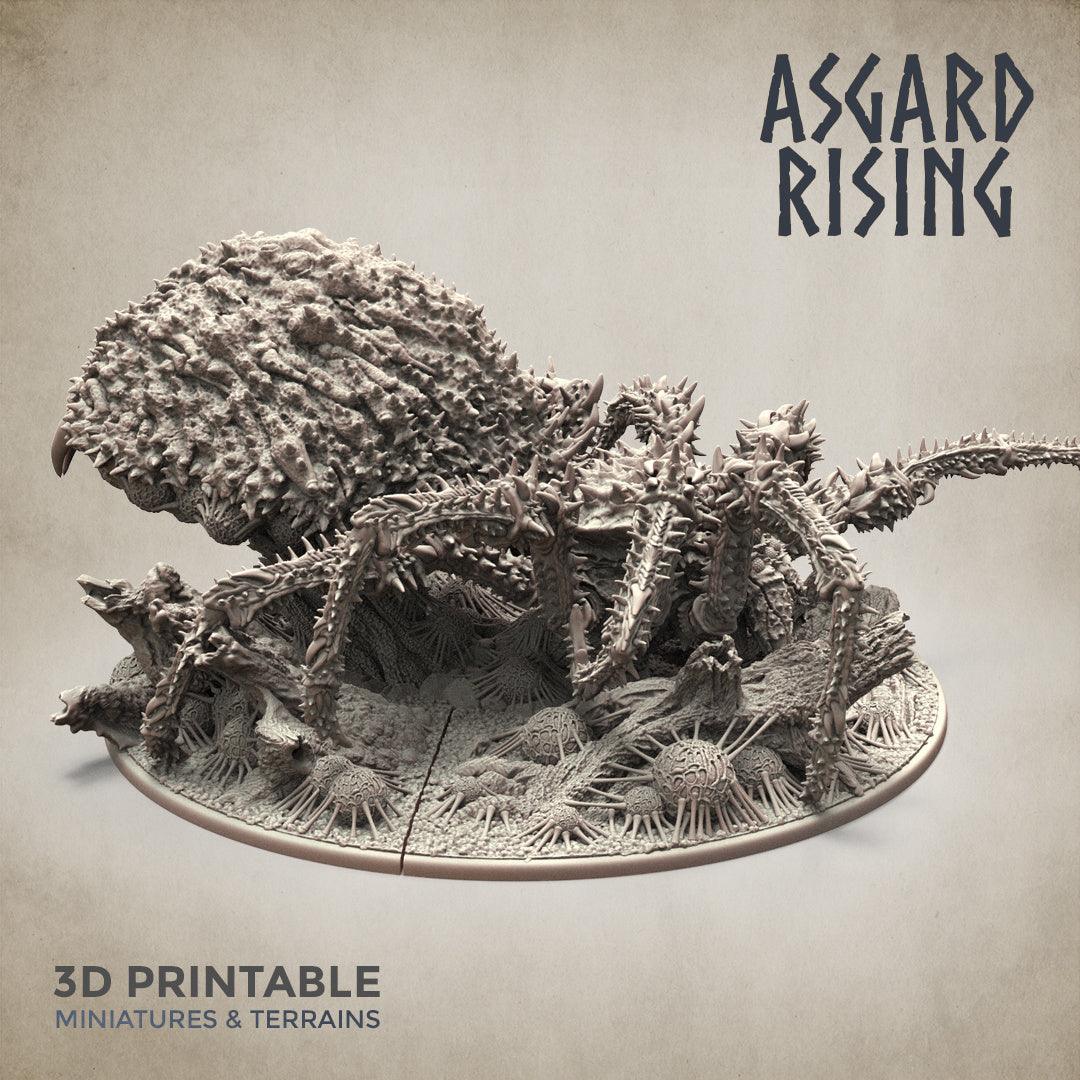 3D Printed Asgard Rising Ancient Spider Queen with Palanquin 32mm D&D - 3D Printing Boss 